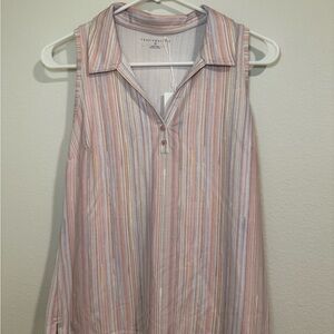 Travis Mathew Multicolor Striped Sleeveless Golf Polo